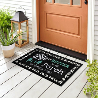 Life is Better Insert and Ornate Rubber Doormat Frame