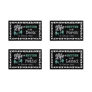 Life is Better Insert and Ornate Rubber Doormat Frame