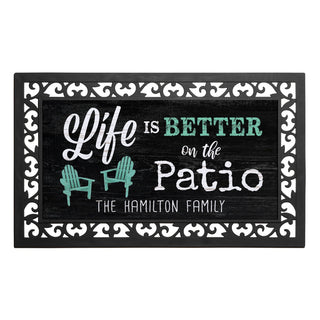 Life is Better Insert and Ornate Rubber Doormat Frame