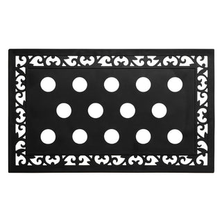Floral Initial and Name Insert and Ornate Rubber Doormat Frame