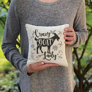 Crazy Goat Lady Mini Gift Pillow