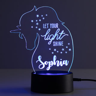 Let Your Light Shine Personalized Unicorn Acrylic LED Night Light
