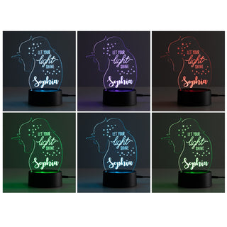 Let Your Light Shine Personalized Unicorn Acrylic LED Night Light