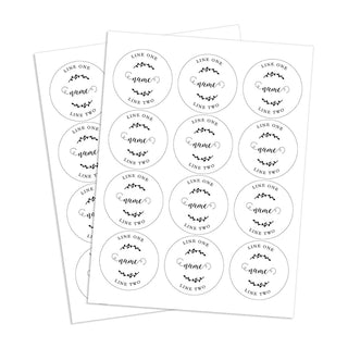 Elegant Script Personalized Address Round Sticker - Set of 48