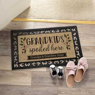Grandkids Spoiled Here Insert and Ornate Rubber Doormat Frame