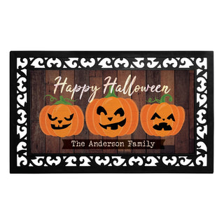Happy Halloween Insert and Ornate Rubber Doormat Frame