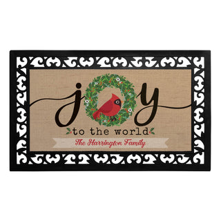 JOY to the World Insert and Ornate Rubber Doormat Frame