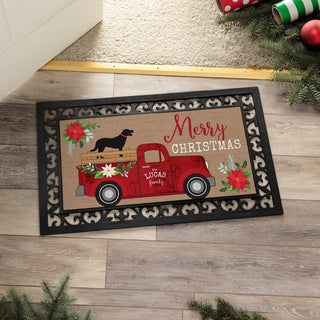 Merry Christmas Insert and Ornate Rubber Doormat Frame