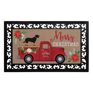 Merry Christmas Insert and Ornate Rubber Doormat Frame