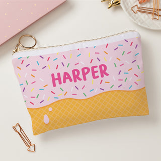 Ice Cream Cone Personalized Zipper Pouch