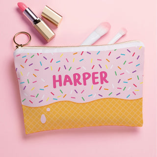 Ice Cream Cone Personalized Zipper Pouch