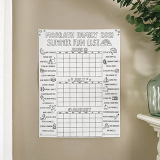Summer Fun Calendar 18x24 Canvas Poster