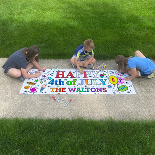 DIY Color Your Own Happy Fourth of July Hanging Banner