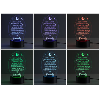 My Soul To Keep Bedtime Prayer Personalized Acrylic LED Night Light