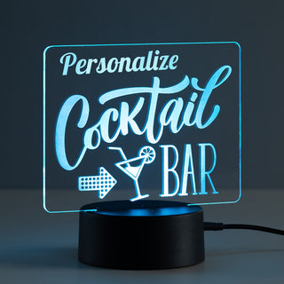 Cocktail Bar Personalized Acrylic LED Night Light