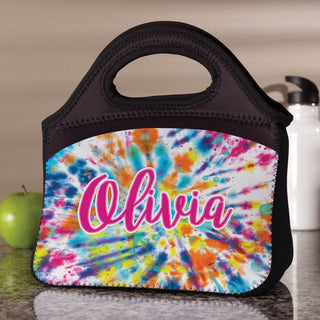Pink Name Tie Dye Lunch Bag