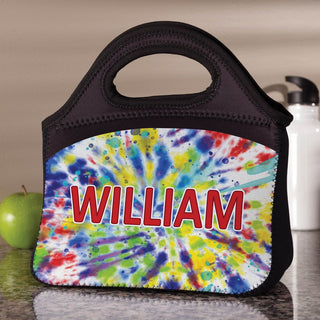 Red Name Tie Dye Lunch Bag
