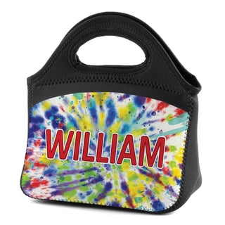 Red Name Tie Dye Lunch Bag
