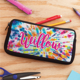 Pink Name Tie Dye Pencil Case