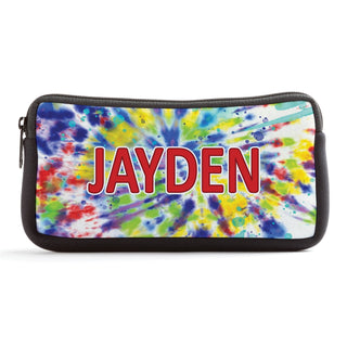 Red Name Tie Dye Pencil Case