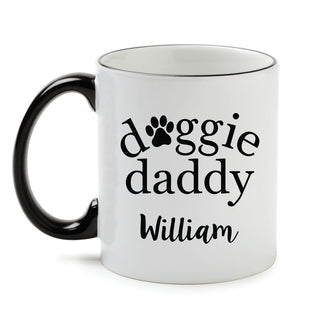 Doggie Daddy White Coffee Mug with Black Rim and Handle-11oz