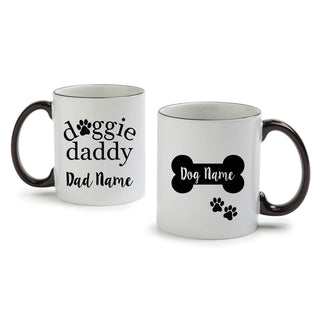 Doggie Daddy White Coffee Mug with Black Rim and Handle-11oz