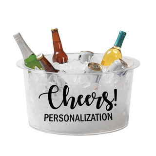 Cheers! Personalized Clear Acrylic Insulated Beverage Tub