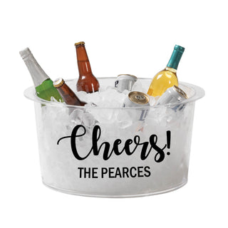 Cheers! Personalized Clear Acrylic Insulated Beverage Tub
