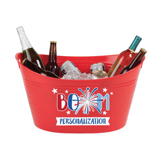 Boom Personalized Red Beverage Tub