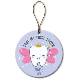 Lost My First Tooth Pink Round Ceramic Ornament