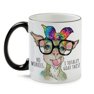 I Goat This! White Coffee Mug with Black Rim and Handle-11oz