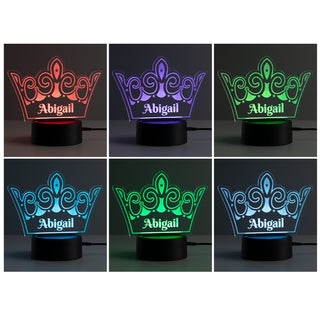 Princess Crown Personalized Acrylic LED Night Light