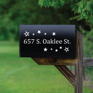 Stars Personalized White Mailbox Decal