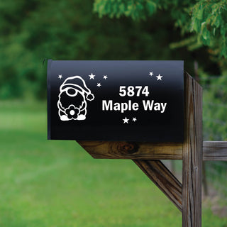 Welcome Gnome Personalized White Mailbox Decal