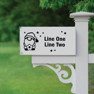 Welcome Gnome Personalized Black Mailbox Decal
