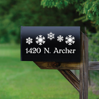 Snowflakes Personalized White Mailbox Decal