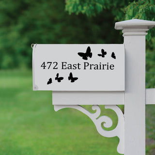 Butterflies Personalized Black Mailbox Decal