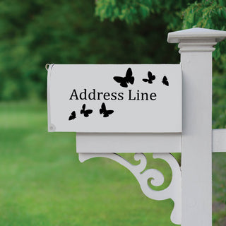 Butterflies Personalized Black Mailbox Decal