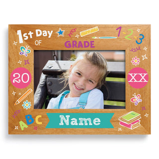First Day For Her Personalized Wood Picture Frame