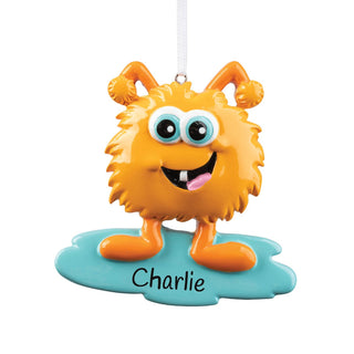 Goofy Orange Monster Personalized Ornament