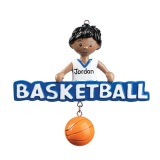 African American Male Basketball Player Personalized Ornament