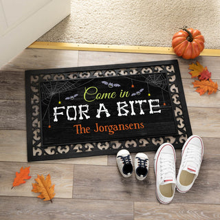 Come In For A Bite Personalized Insert and Ornate Rubber Doormat Frame