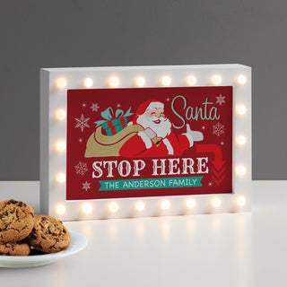 Santa Stop Here Personalized Marquee Light Up Box