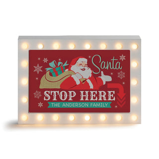 Santa Stop Here Personalized Marquee Light Up Box