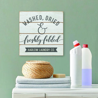 Washed, Dried & Freshly Folded Personalized Wood Shiplap Art