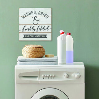 Washed, Dried & Freshly Folded Personalized Wood Shiplap Art