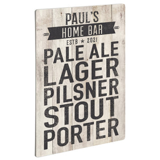 Beer Names Personalized Wood Art Plaque