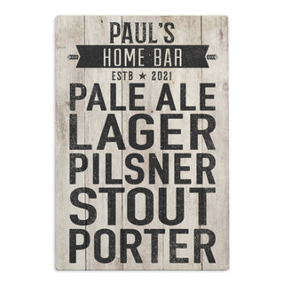 Beer Names Personalized Wood Art Plaque