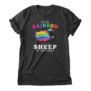 Rainbow Sheep Of The Family Adult Charcoal T-Shirt
