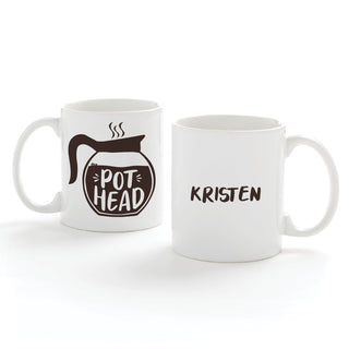Pot Head Personalized White Coffee Mug - 11 oz.